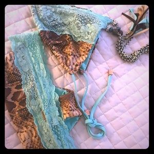 Beach Bunny Snakeskin Lace Bikini